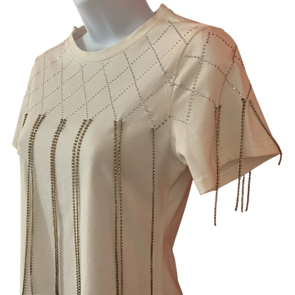 Elegant White  Short Sleeve Tee Women S - Picture 4 of 6